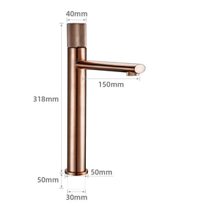 Robinet mitigeur lavabo or rose brossé MOLETO, 2 tailles