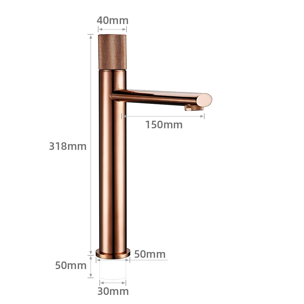 Robinet mitigeur lavabo or rose MOLETO, 2 tailles