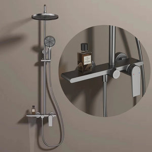 Colonne de douche ou bain douche, avec mitigeur mécanique, 3 voies, gris foncé RIVIERAS