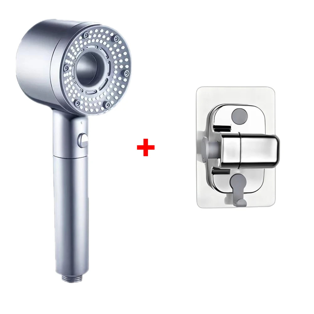 Pommeau de Douche Filtrant Anti-calcaire, 5 Modes, Bleu Clair NERIA