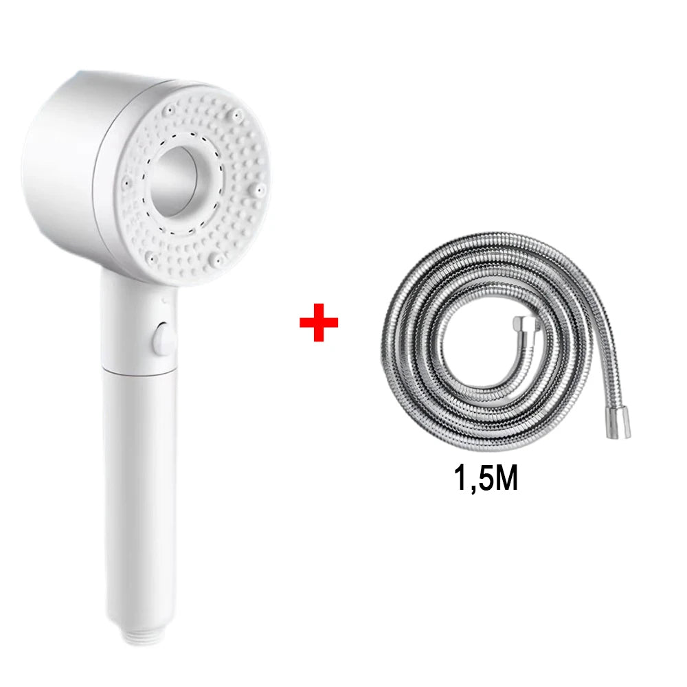 Pommeau de Douche Filtrant Anti-calcaire, 5 Modes, Blanc NERIA