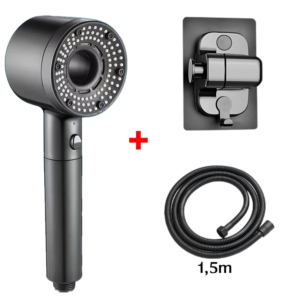 Pommeau de Douche Filtrant Anti-calcaire, 5 Modes, Gris NERIA