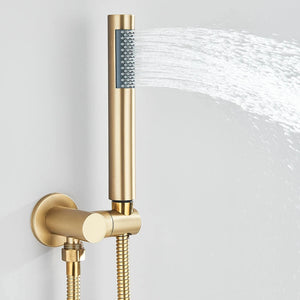 Colonne de douche mitigeur à encastrer RONDA or brosse