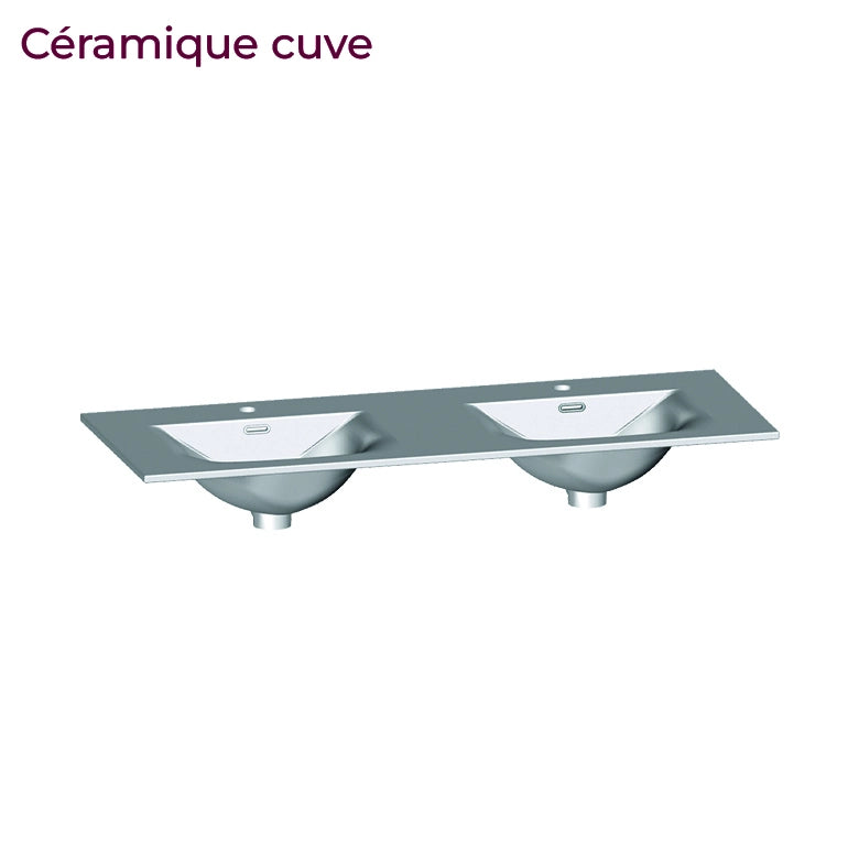 Plan double vasque salle de bain Céramique 120cm
