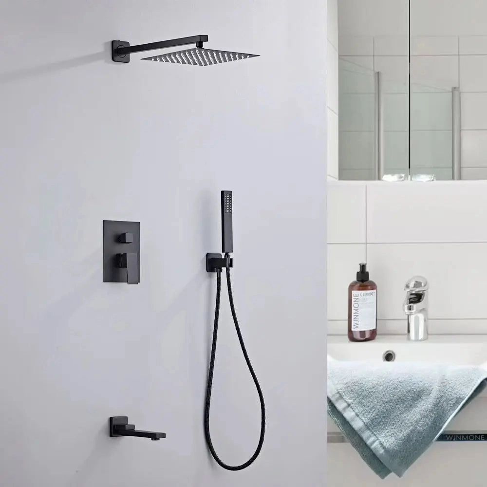 Kit de douche à encastrer LUVI noir mat