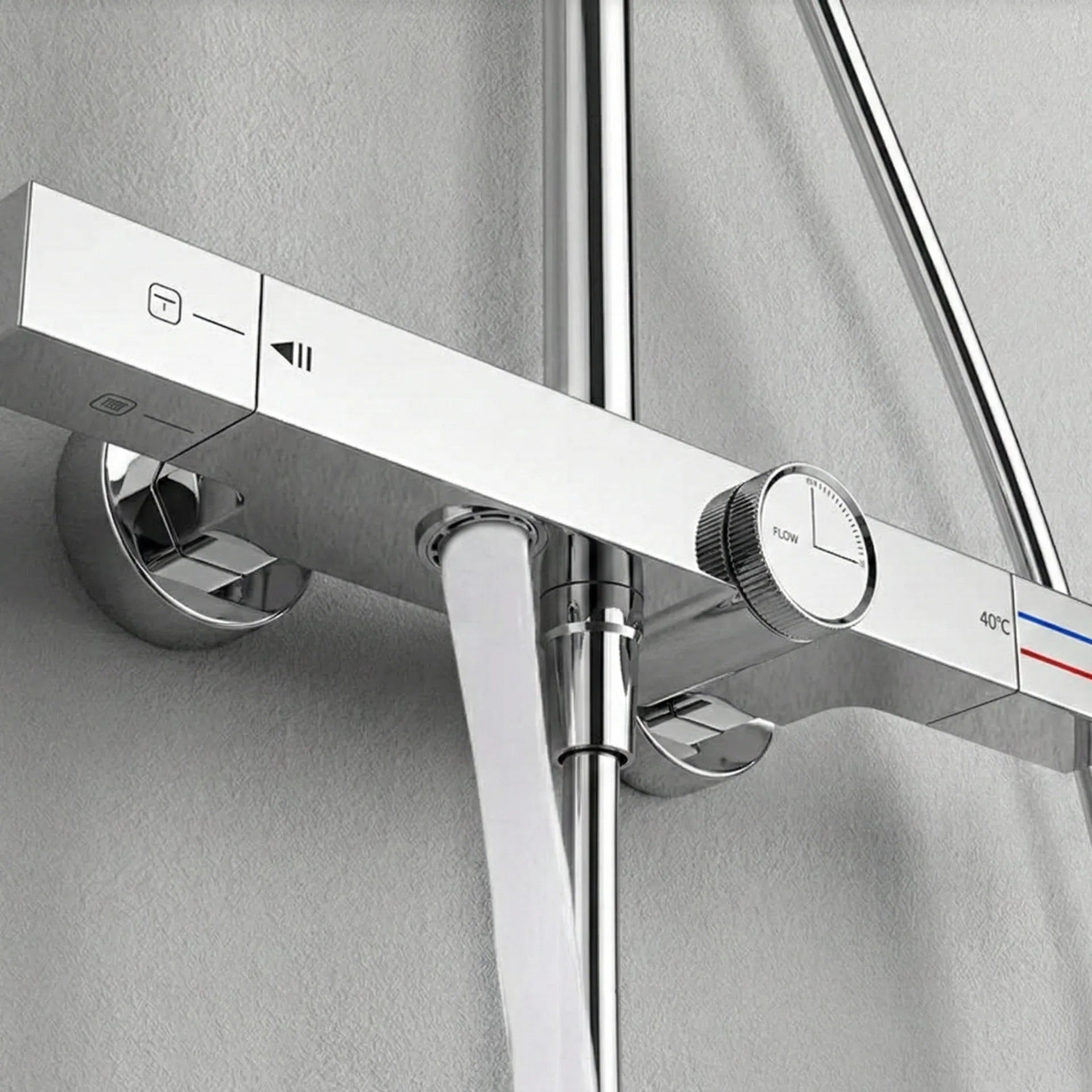 Colonne de douche thermostatique avec mitigeur mécanique, 3 voies, chrome ARCOS