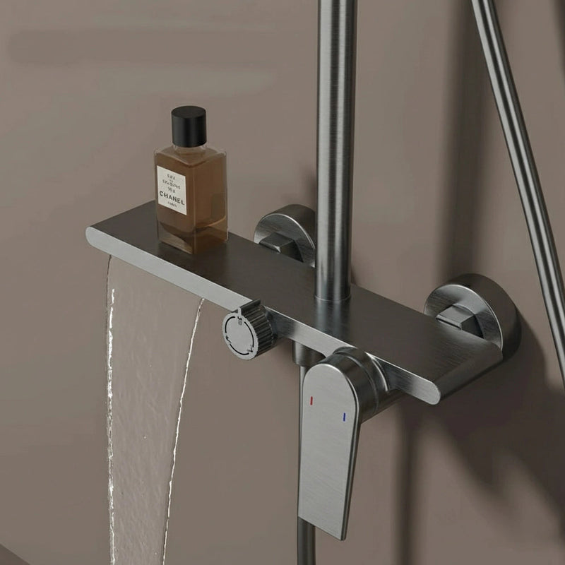 Colonne de douche ou bain douche, avec mitigeur mécanique, 3 voies, gris foncé RIVIERAS