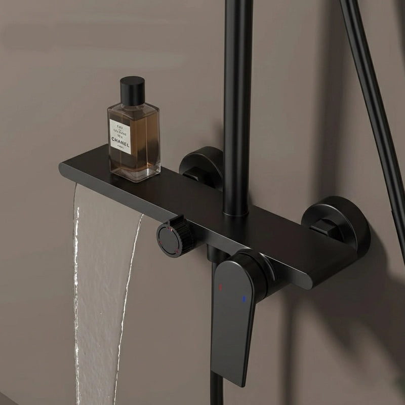 Colonne de douche ou bain douche, avec mitigeur mécanique, 3 voies, noir mat RIVIERAS