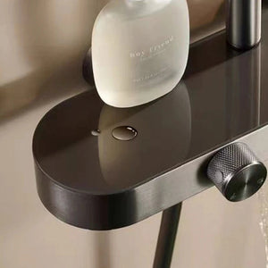 Colonne de douche ou bain douche, avec mitigeur thermostatique, 3 voies, gris foncé OVALIS