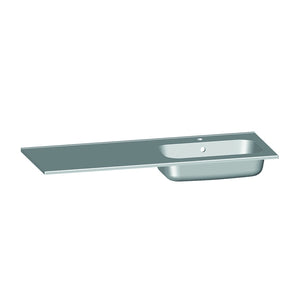 Plan vasque droite, Marbre reconstitué 120cm blanc brillant