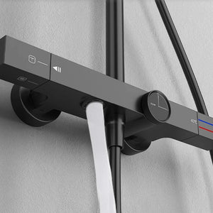 Colonne de douche thermostatique avec mitigeur mécanique, 3 voies, gris foncé ARCOS