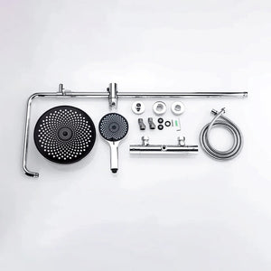 Colonne de douche ronde avec mitigeur mécanique, 2 voies, chrome SERENYS