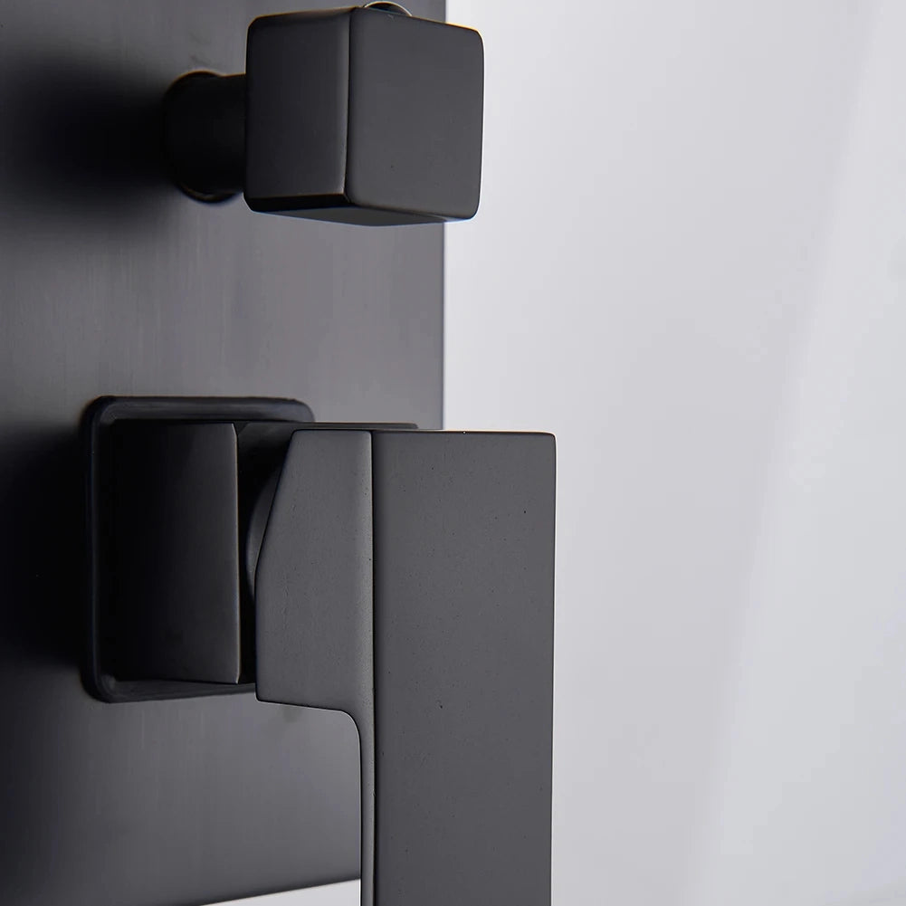 Colonne de douche mitigeur à encastrer LUVI noir mat 4 tailles