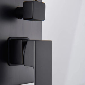 Colonne de douche mitigeur à encastrer LUVI noir mat 4 tailles