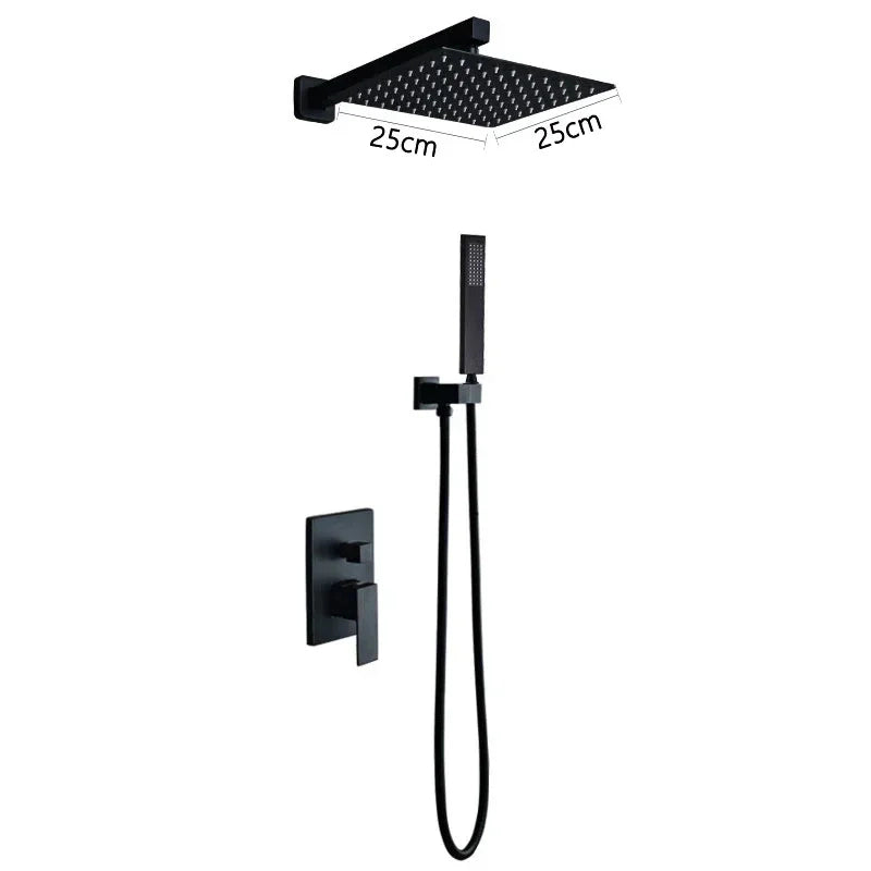 Kit de douche à encastrer LUVI noir mat