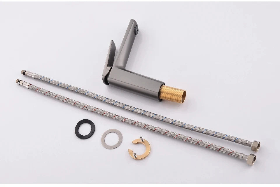 Mitigeur lavabo gris métallisé design LINEA 15,5cm