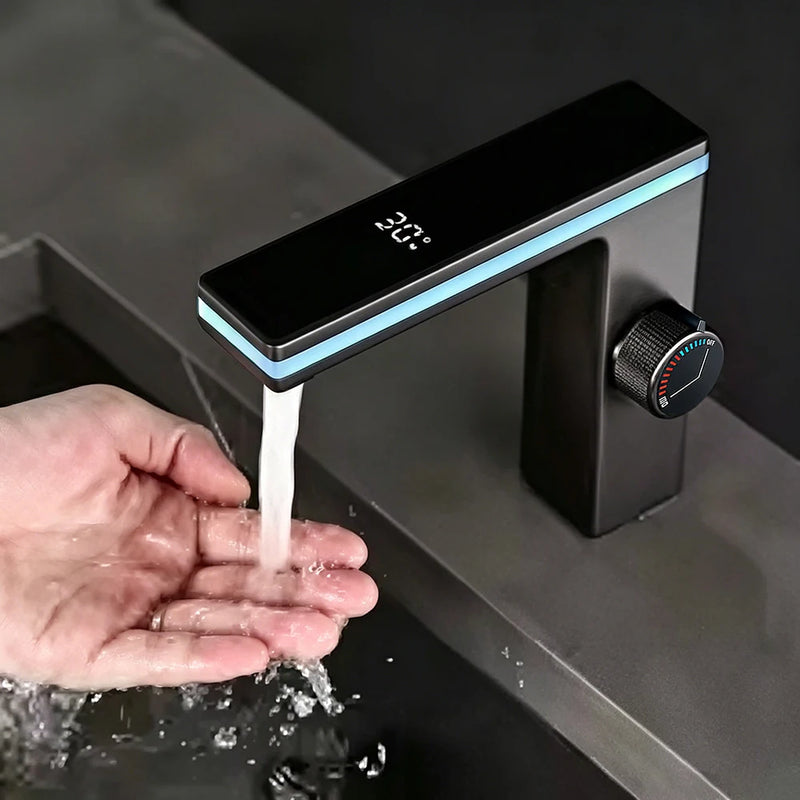 Robinet Lavabo Moderne Lumiere LED Autoalimenté ITRON