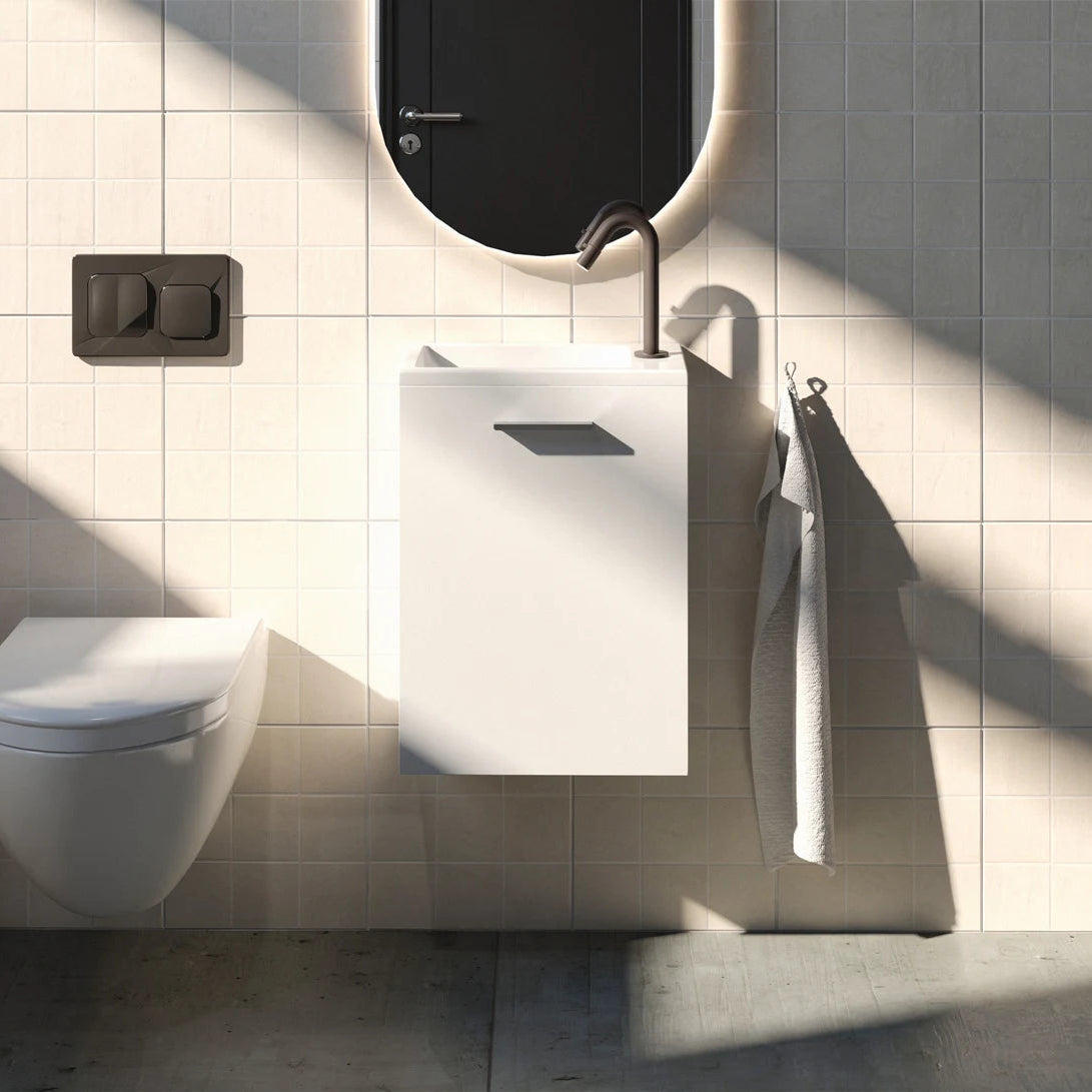 Meuble Lave-mains 40 cm, Blanc Brillant, ILEA