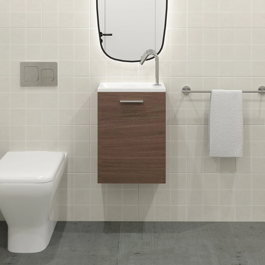 Meuble Lave-mains 40 cm, Noyer Tabac, ILEA