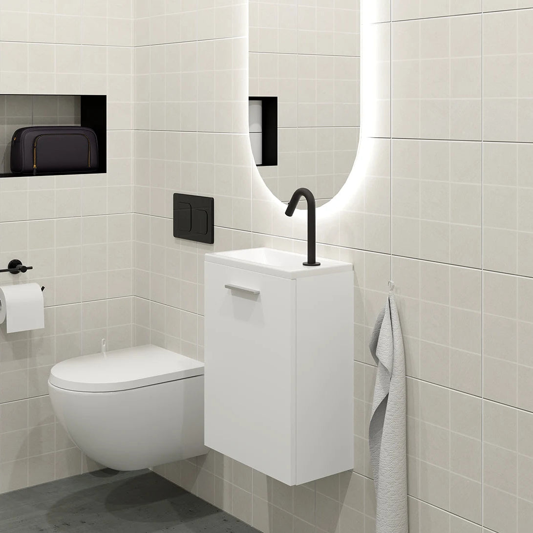 Meuble Lave-mains 40 cm, Blanc Brillant, ILEA