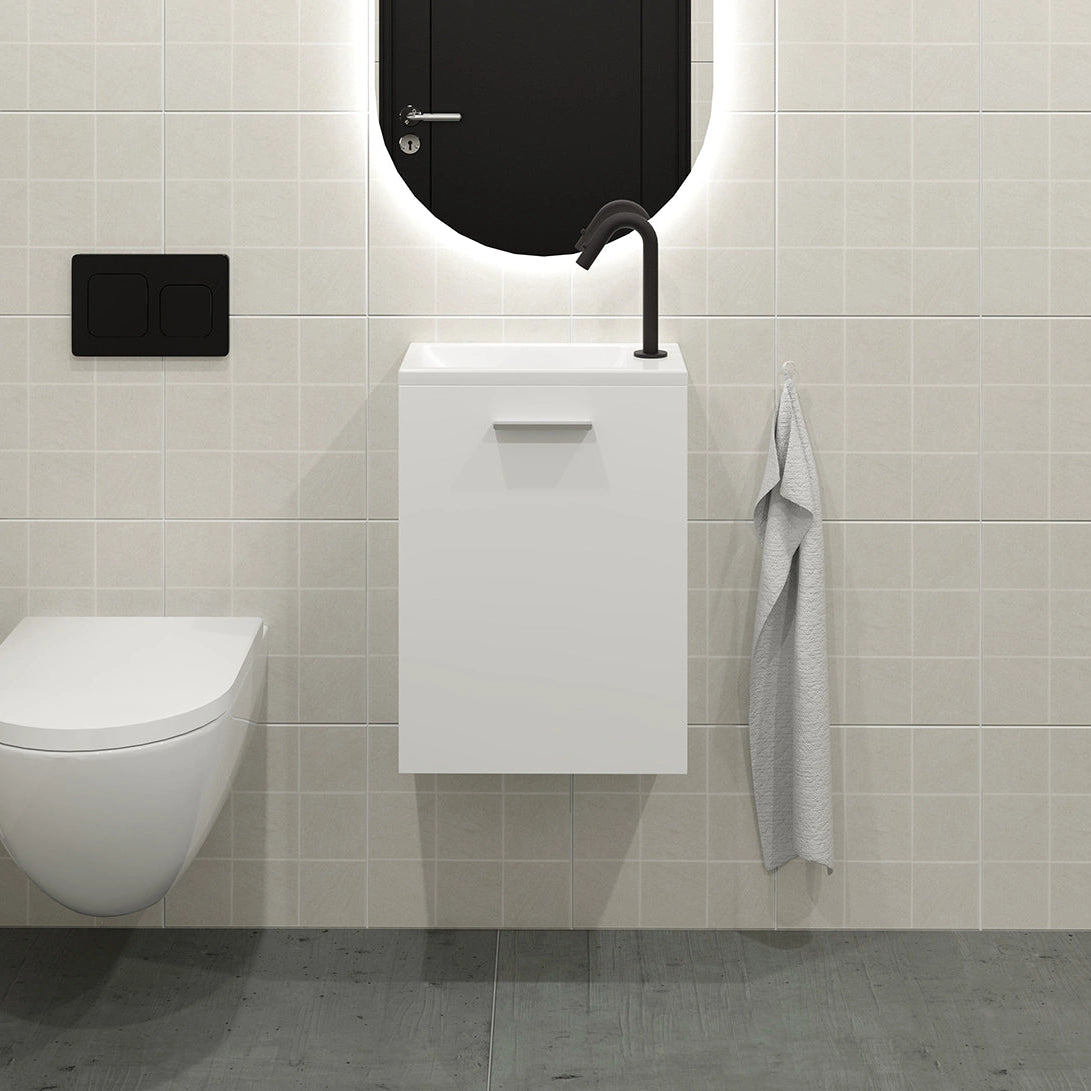 Meuble Lave-mains 40 cm, Blanc Brillant, ILEA