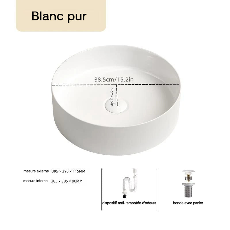 Vasque à poser salle de bain blanc - VIVONI