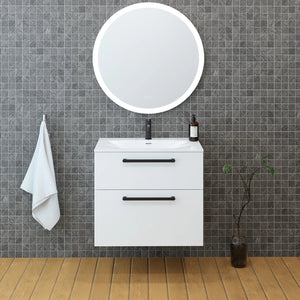 Meuble vasque salle de bain 70cm, Blanc brillant, ZENO