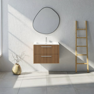 Meuble de salle de bain 2 tiroirs, 70 cm, Chêne noisette, SILLAGE