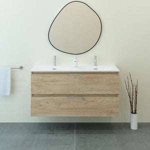 Meuble double vasque salle de bain 120cm, Chêne Sanremo, TEMPO