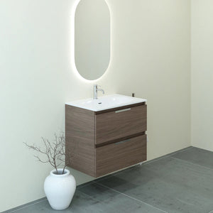 Meuble vasque salle de bain 70cm, Noyer Tabac, TEMPO