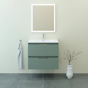 Meuble vasque salle de bain 90cm, Amande Mat, TEMPO