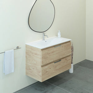 Meuble vasque salle de bain 90cm, Chêne Sanremo, TEMPO