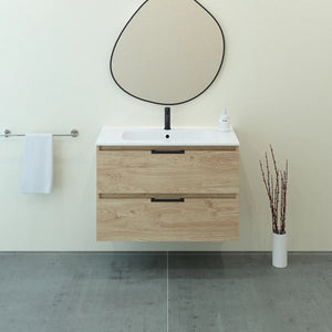 Meuble vasque salle de bain 90cm, Chêne Sanremo, TEMPO