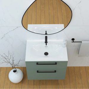 Meuble vasque salle de bain 70cm, Amande Mat, ZENO