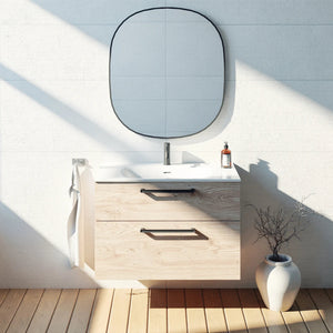 Meuble vasque salle de bain 90cm, Chêne Sanremo, ZENO