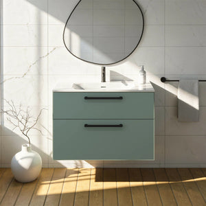 Meuble vasque salle de bain 90cm, Amande Mat, ZENO