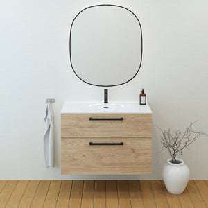 Meuble vasque salle de bain 90cm, Chêne Sanremo, ZENO