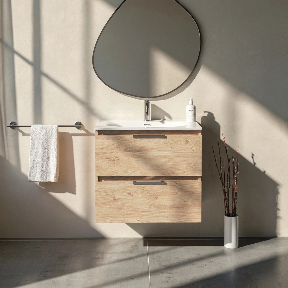 Meuble vasque salle de bain 70cm, Chêne Sanremo, TEMPO