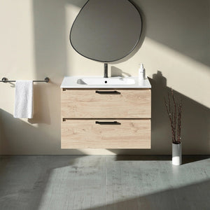 Meuble vasque salle de bain 90cm, Chêne Sanremo, TEMPO