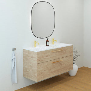 Meuble double vasque salle de bain 120cm, Chêne Sanremo, ZENO