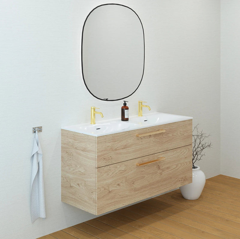 Meuble double vasque salle de bain 120cm, Chêne Sanremo, ZENO
