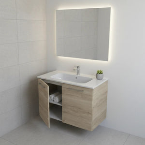 Meuble salle de bain à portes et plan vasque STUDIO 81 cm