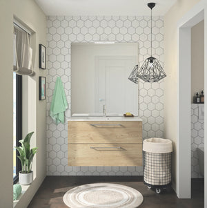 Meuble salle de bain tiroirs et plan vasque STUDIO 81 cm