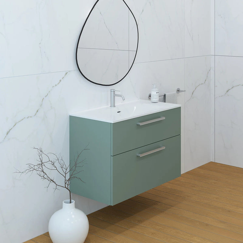 Meuble vasque salle de bain 90cm, Amande Mat, ZENO