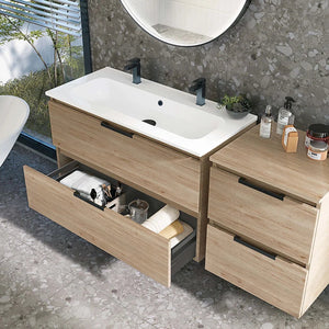 Meuble vasque salle de bain 70cm, Noyer Tabac, TEMPO