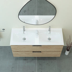 Meuble double vasque salle de bain 120cm, Chêne Sanremo, TEMPO