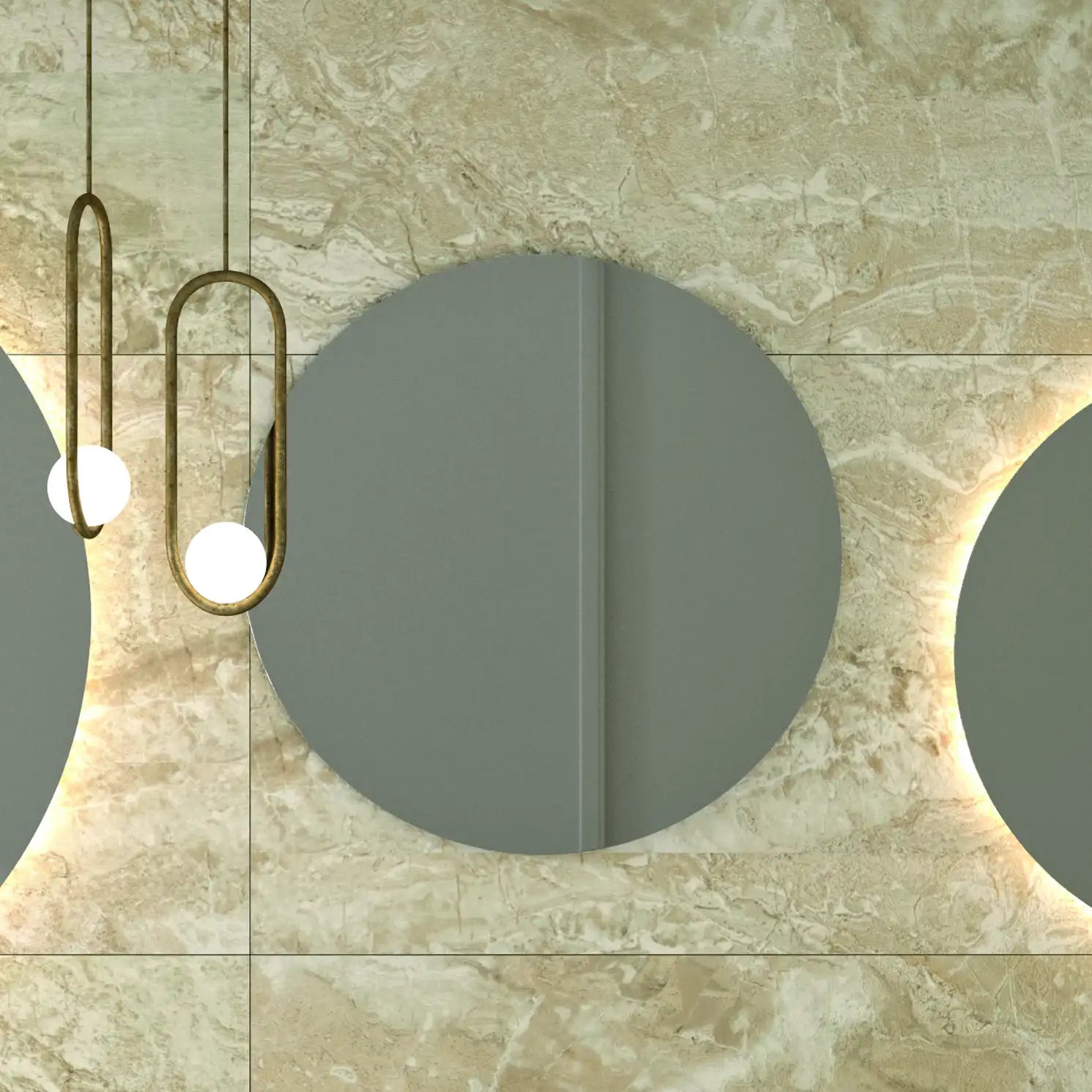 Miroir rond cadre en retrait LUME