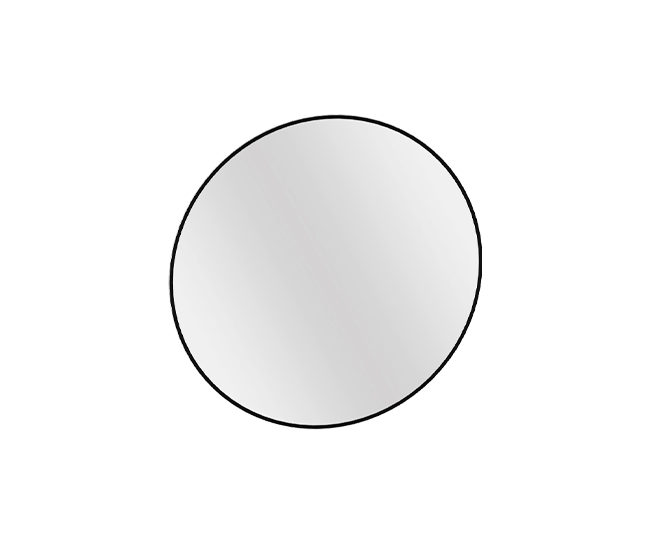 Miroir rond éclairant LED cadre métallique en retrait 80 cm LUME