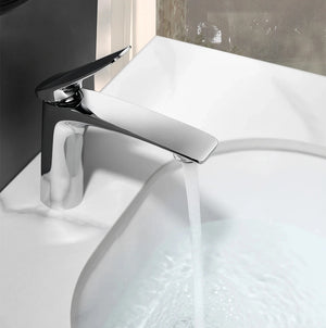 Robinet mitigeur salle de bain, 14cm, chrome SULFA