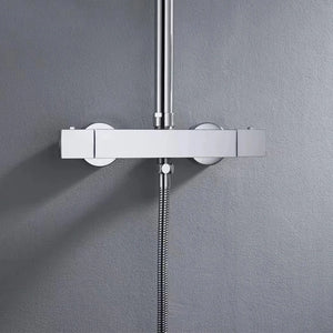 Colonne de douche carré avec mitigeur mécanique, 2 voies, chrome SERENYS